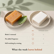 Persimmon tannin soap compared with ordinary soap